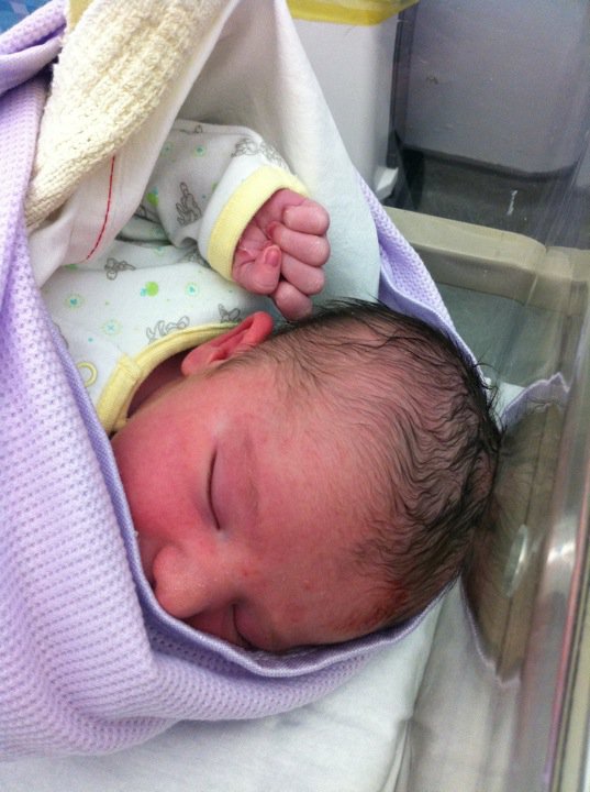 Batman's Birth Story - Sam when he was minutes old