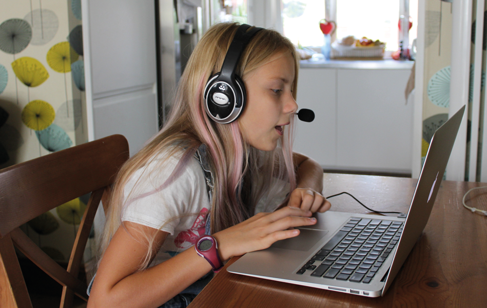 Girl using MATR - an online key stage 2 maths tuition