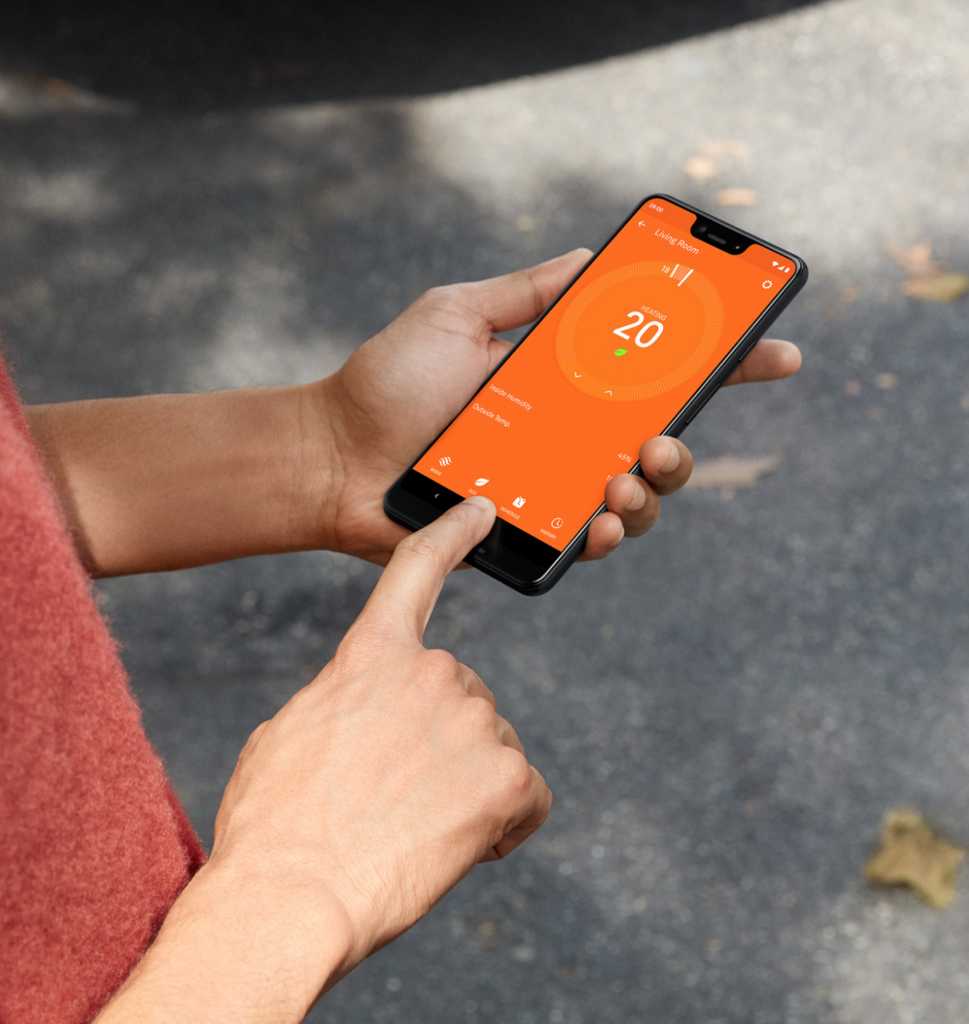 choosing smart devices and gadgets - nest app in use