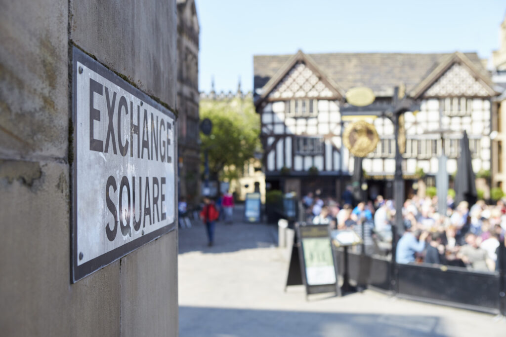 Exploring Manchester City Centre - Exchange Square Manchester