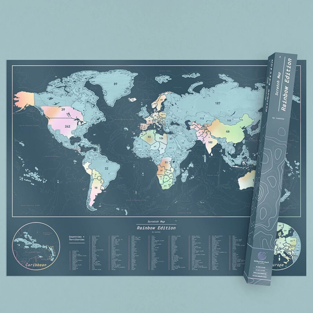 scratch map - quirky valentines gift ideas