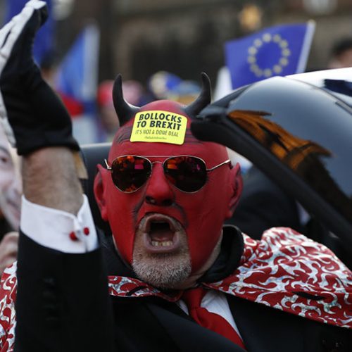 In Brexit limbo, UK veers between high anxiety, grim humour
