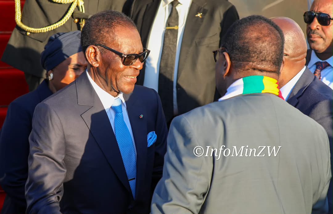 Equatorial Guinea President Mbasogo lands in Harare for two-day State visit