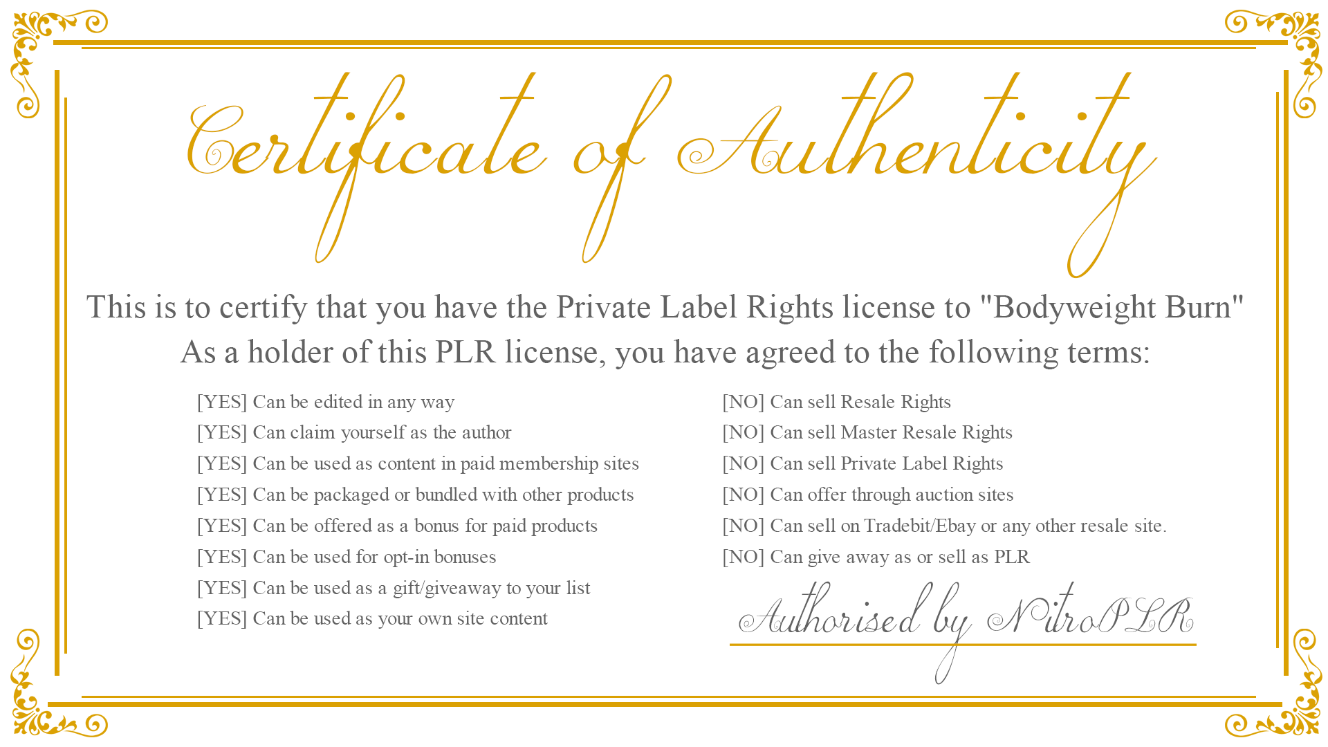 PLR license
