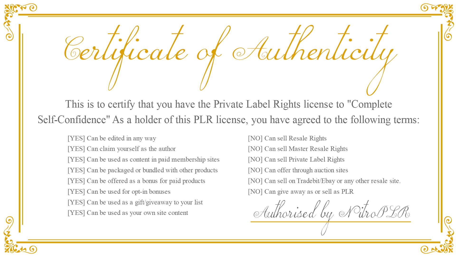 PLR license