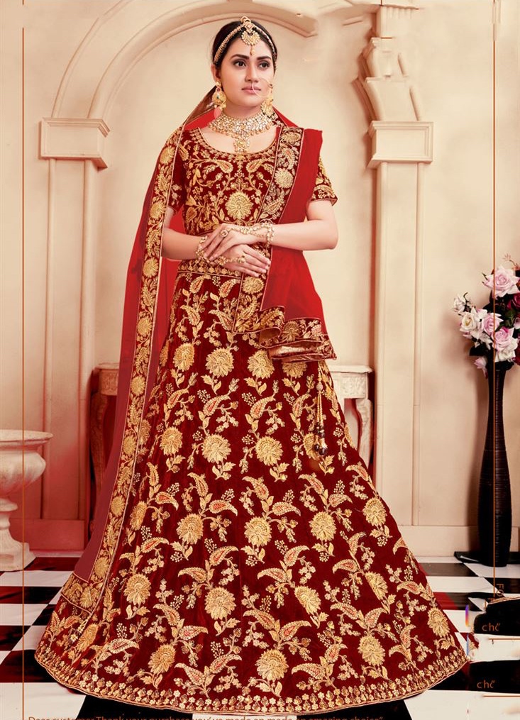 Red lehenga choli designs for wedding Clearance