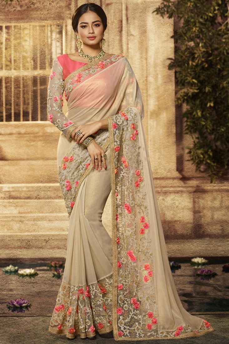 floral wedding sarees
