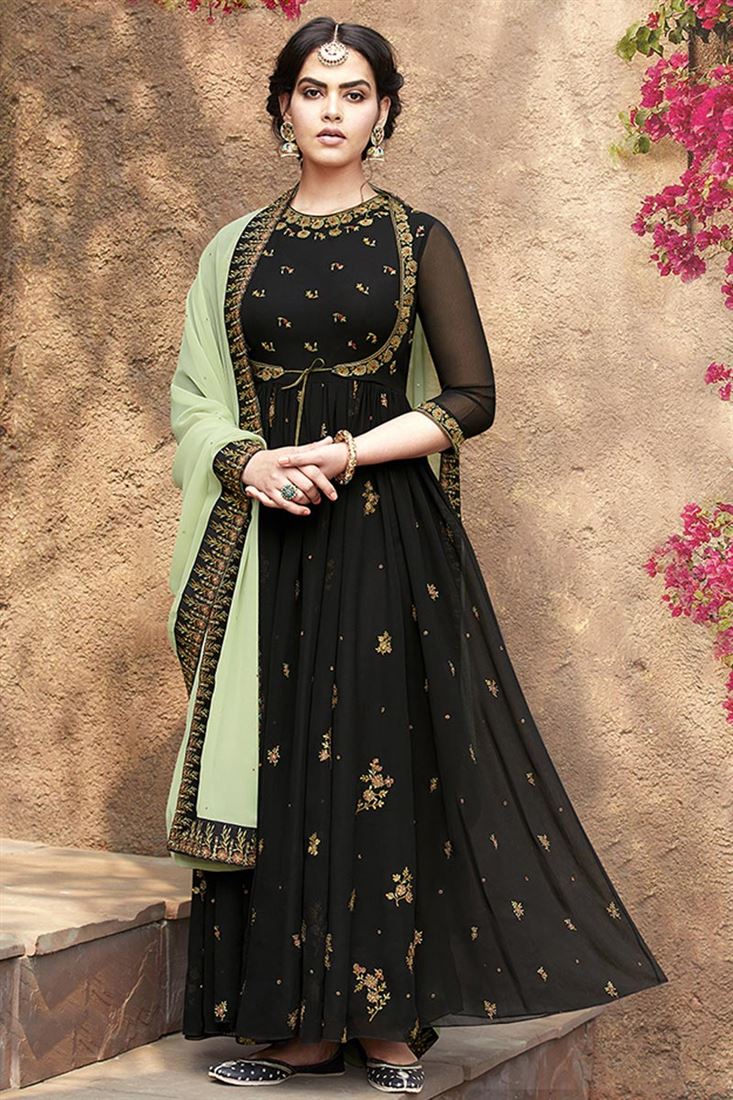 black long anarkali
