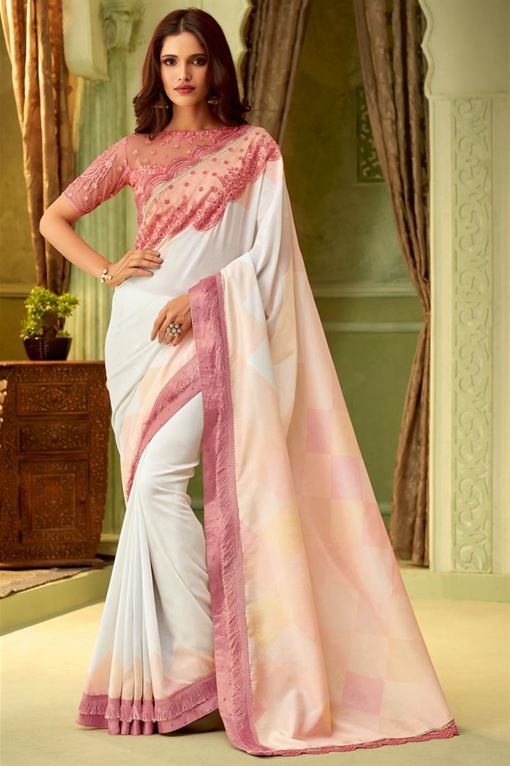 fancy white blouse for wedding