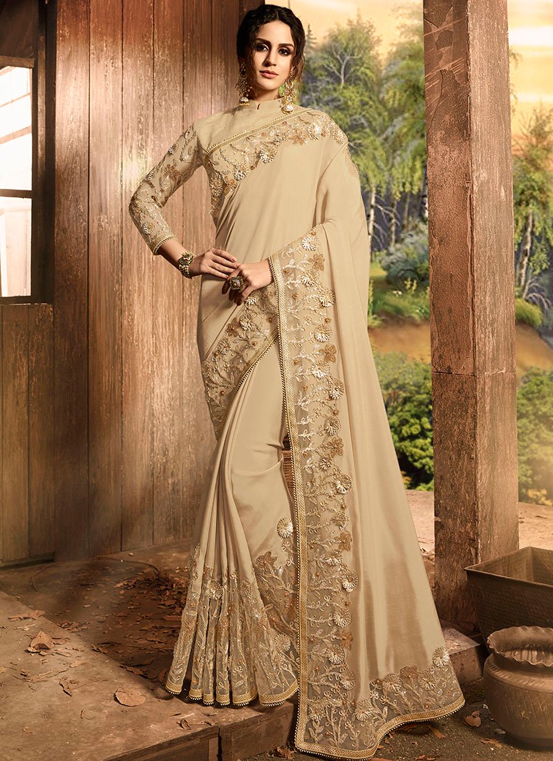 beige sarees wedding