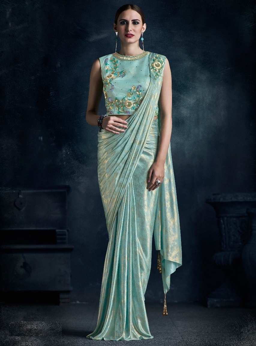 ready made saree pattern