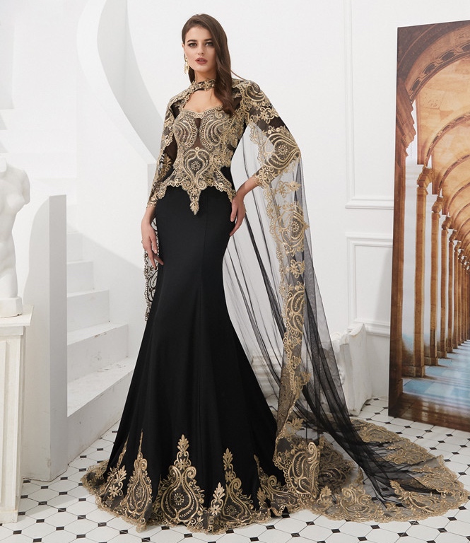 black cape gown
