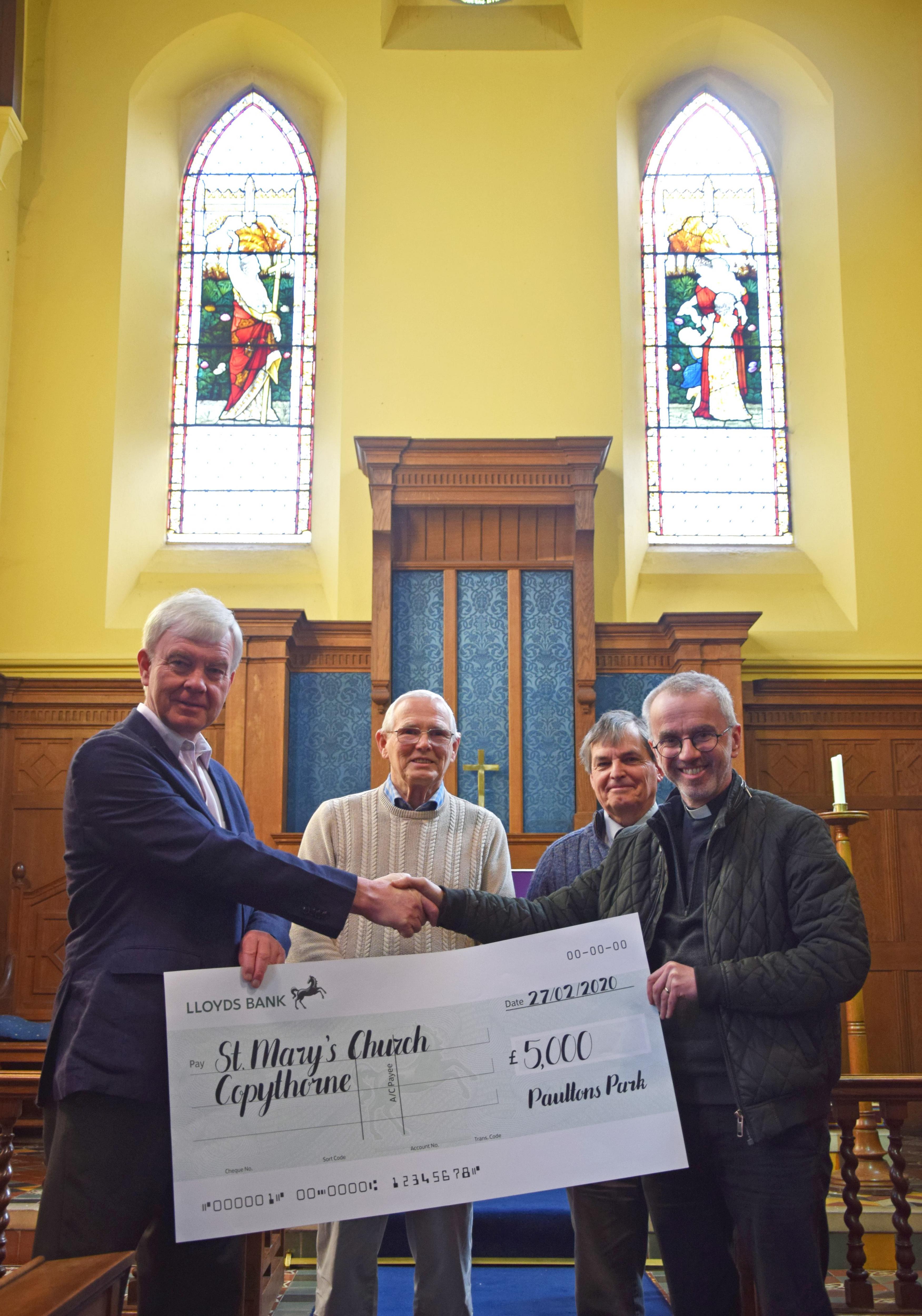 PAULTONS PARK DONATES £5K TO CHURCH ORGAN FUND