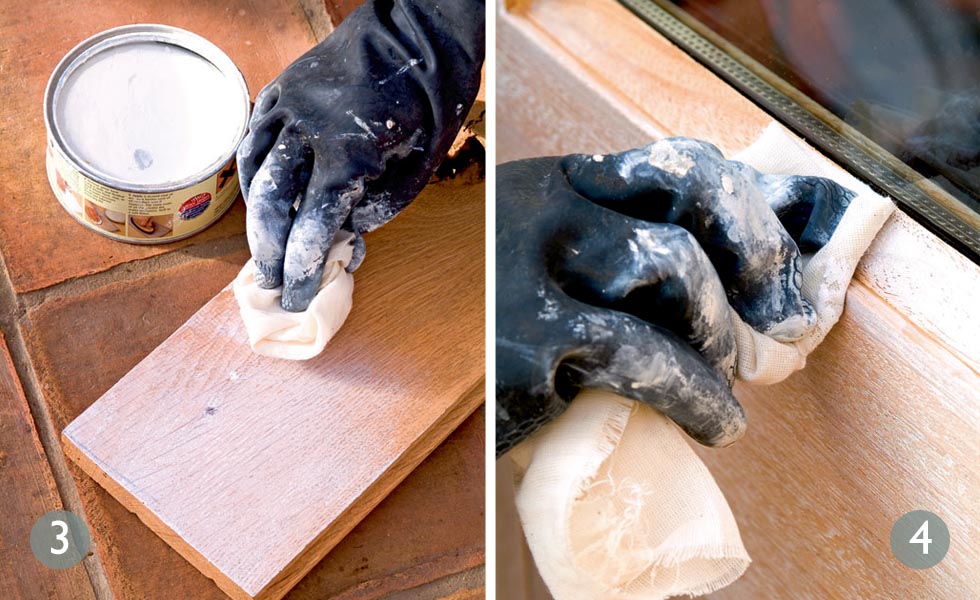 Experiment with the finish; Apply liming wax to clean wood Experiment with the finish; Apply liming wax to clean wood