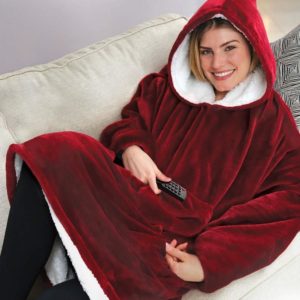 You can get a giant teddy fleece-lined hoodie blanket for these cold winter nights