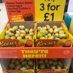 Reese’s peanut butter creme eggs spotted in Tesco at 3 for £1