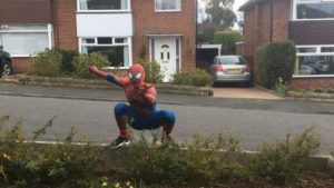 The ‘Stockport Spider-Man’ has been cheering up kids during lockdown