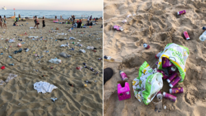 Beachgoers leave 41 tonnes of rubbish on Bournemouth beach after two days in the sun