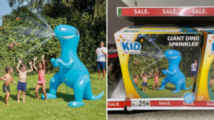 Asda slashes price of huge 7ft inflatable dinosaur sprinkler to just £25