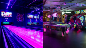 A brand new interactive bowling alley and arcade has opened in the Printworks