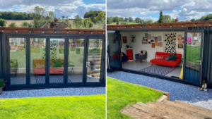 Couple convert shipping container into their very own summerhouse