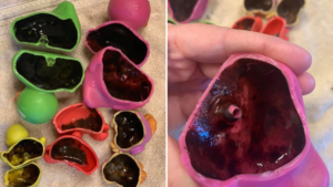 Mum shares pictures of mouldy bath toys, warning other parents