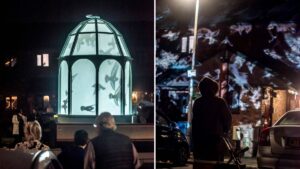 An immersive light show featuring projected birds ‘flying’ across buildings is touring Manchester and Salford