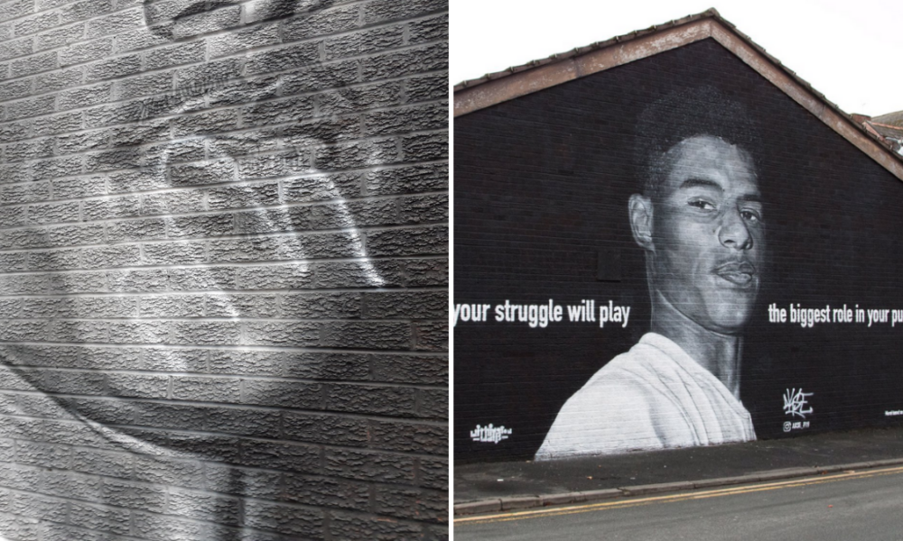 Marcus Rashford mural vandalised with offensive graffiti over the