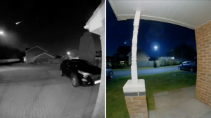 Huge meteor captured on doorbell camera lighting up the sky over Wigan