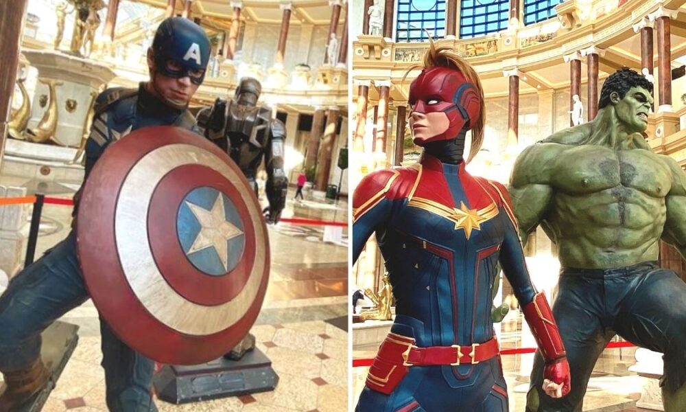 A load of Marvel and DC superheroes have appeared in the Trafford