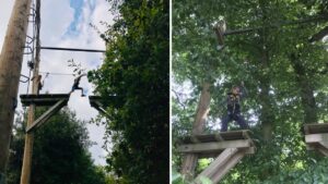 There’s a treetop adventure challenge hidden behind the Trafford Centre