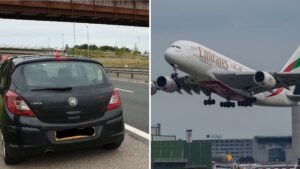 Driver fined for parking on M56 hard shoulder to avoid paying Manchester Airport’s parking charges