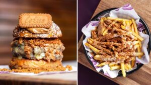 A Manchester restaurant created a Biscoff Burger and Biscoff fries and people don’t know what to think