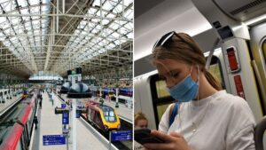 Mask-wearing on public transport sees huge drop with only 20% of rail passengers still wearing them at train stations