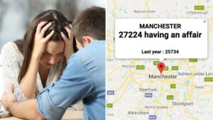 Nearly 30,000 people are having affairs in Manchester according to ‘cheating map’