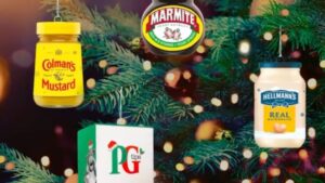 You can get baubles of your favourite tea and condiments for your Christmas tree
