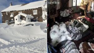 Oasis tribute band and 50 customers trapped in pub for three days by Storm Arwen blizzard