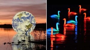 A 10-day light and illuminations festival featuring the Floating Earth is coming to Salford Quays