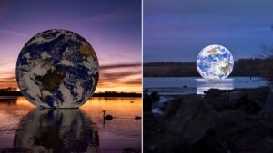 The UK’s largest Earth sculpture ‘Floating Earth’ is coming to Salford Quays this week