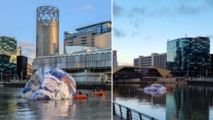 Floating Earth set to be reinflated at Salford Quays later this week, artist confirms