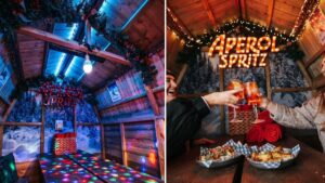 These Aperol Spritz winter ski huts are now open at The Oast House’s legendary Christmas tipi