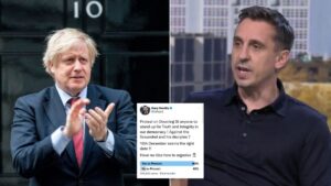 Gary Neville is arranging a protest at Downing Street following the Christmas party scandal