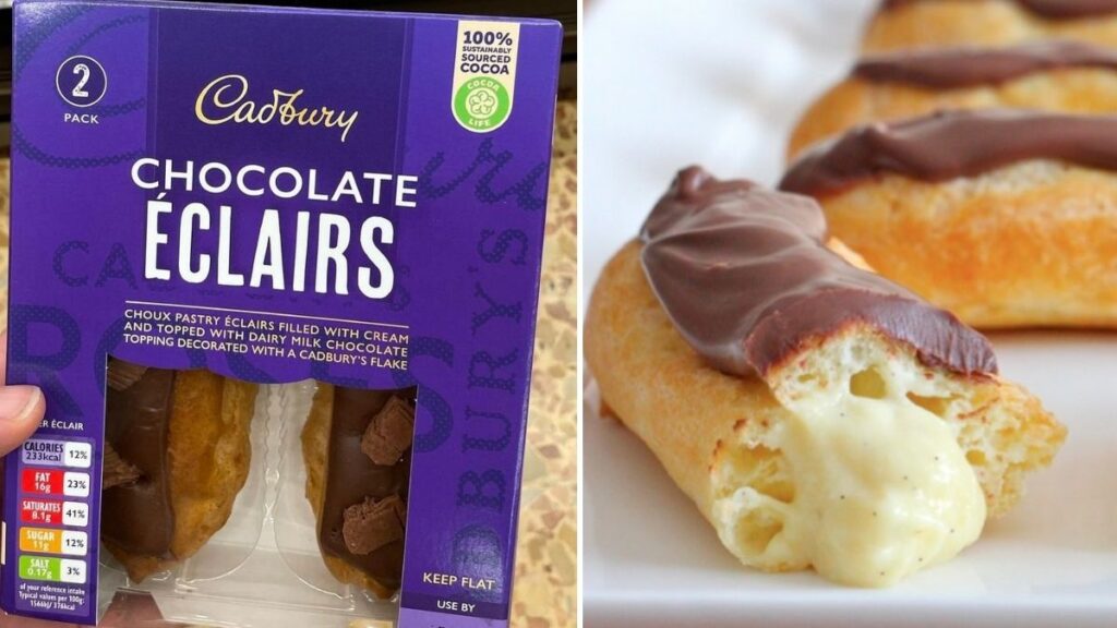 Cadbury has launched chocolate choux pastry éclairs filled with Dairy Milk