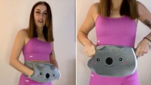 This wrap-around hot water bottle is perfect for keeping warm during winter