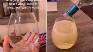 You can get a giant wine glass that holds a whole bottle and people are obsessed