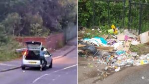 Fly-tipper gets her comeuppance after being caught dumping rubbish on Manchester street