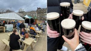 Piccadilly Gardens transformed into HUGE beer garden for free Irish festival