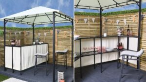 You can get a party gazebo that transforms your garden into a pub from The Range