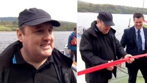 Peter Kay makes rare public appearance to launch new accessible boat for disabled people