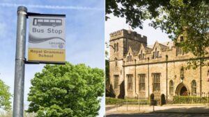Lancashire Council apologises for ‘schoolboy error’ after misspelling name of grammar school on bus stop sign